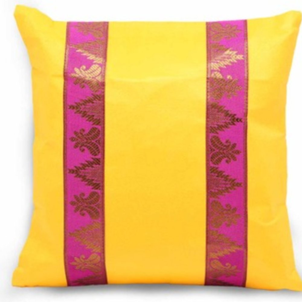 Brocade striped cushion cover